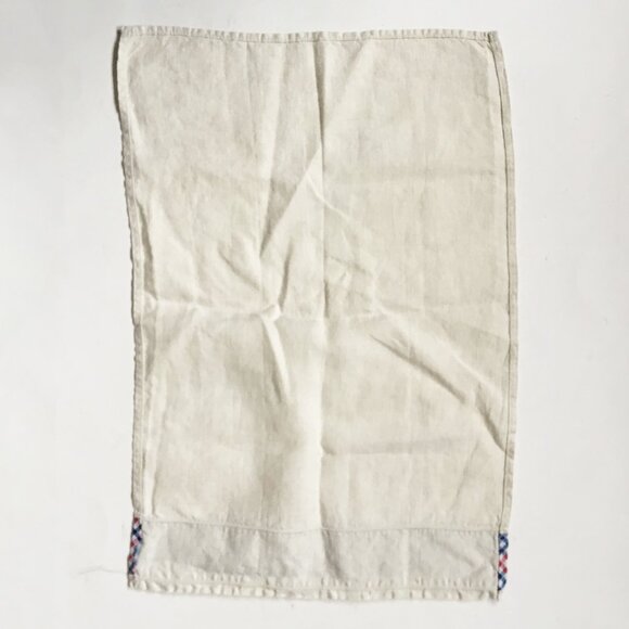 Vintage Linen Red & Blue Checked Plaid Kitchen Tea Towel - Picture 4 of 4